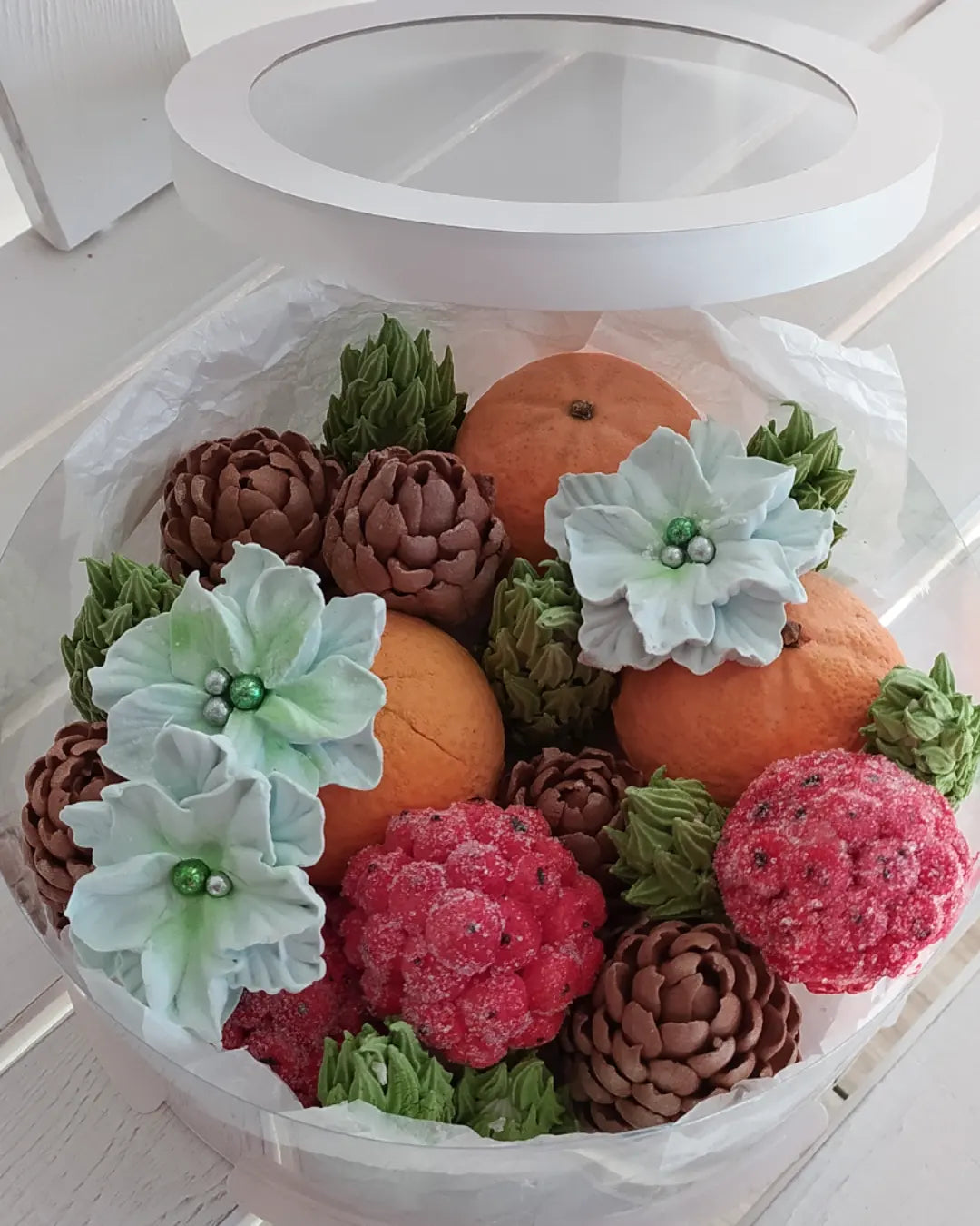 Box okrągły świąteczny 20cm