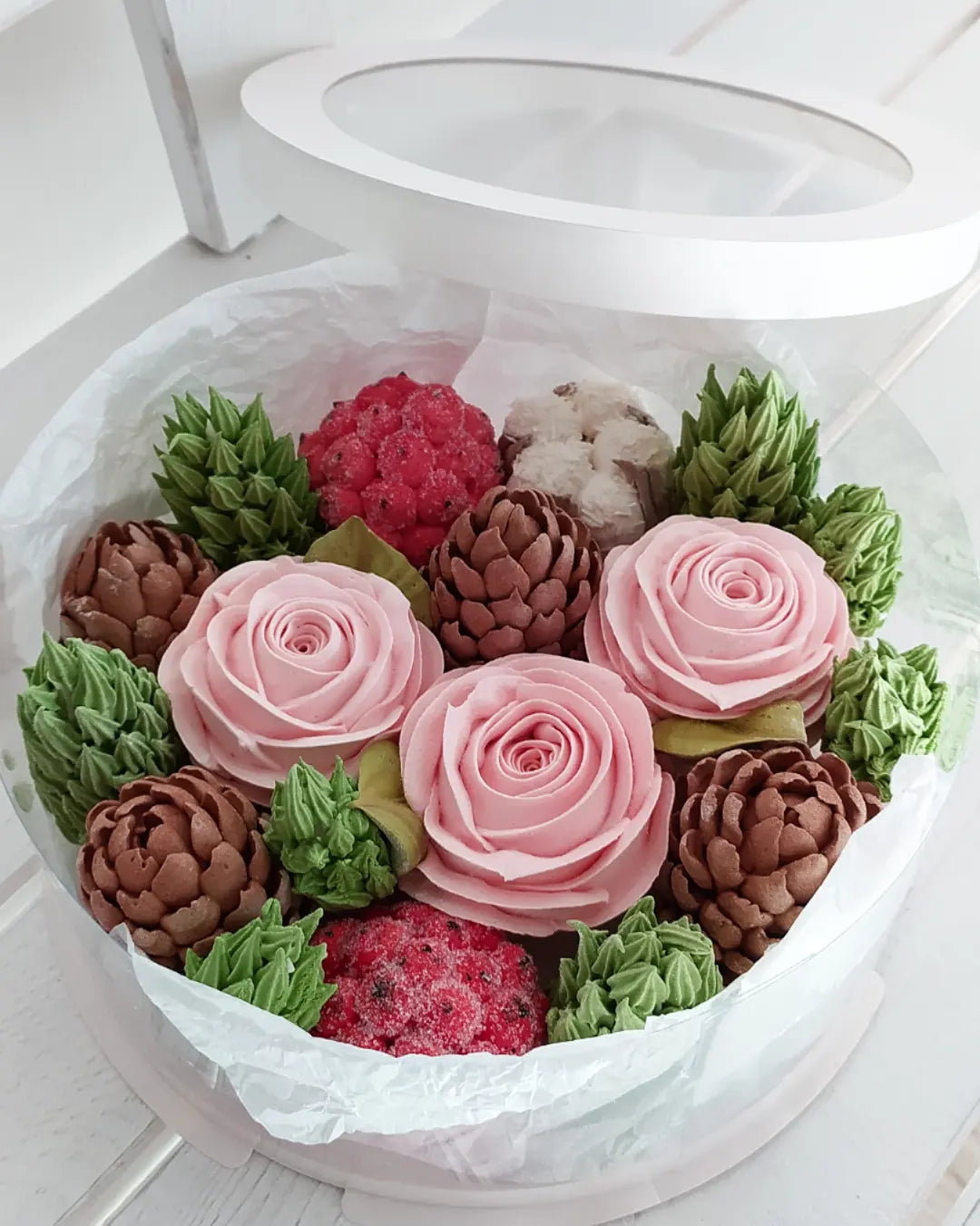 Box okrągły świąteczny 20cm