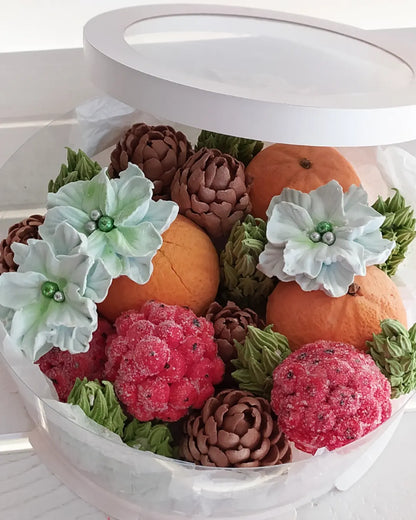 Box okrągły świąteczny 20cm