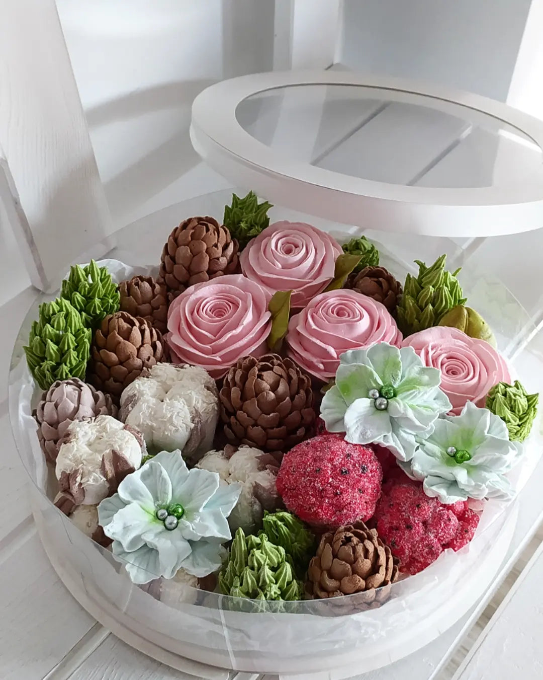 Box okrągły świąteczny 25cm