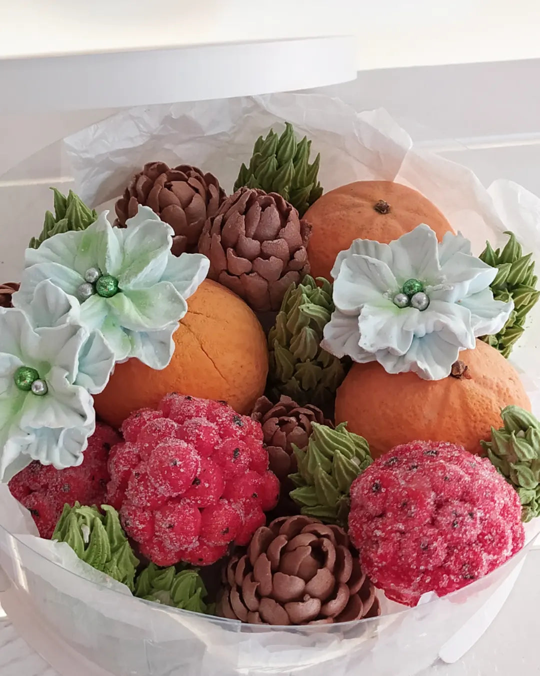 Box okrągły świąteczny 20cm