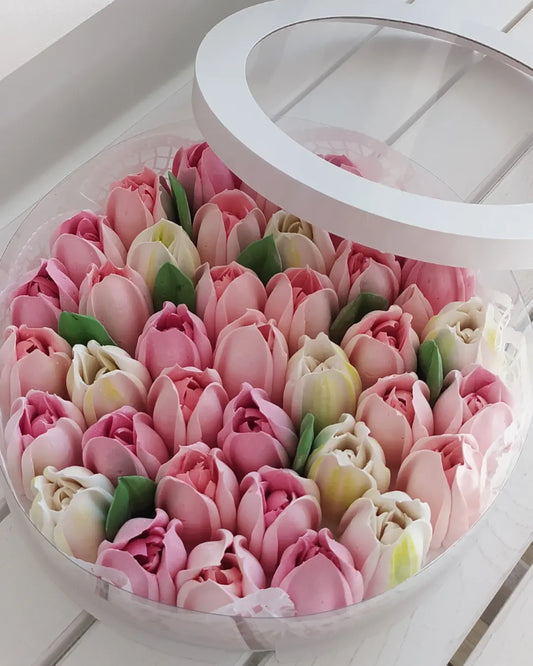 Box okrągły (tulipany) 25cm