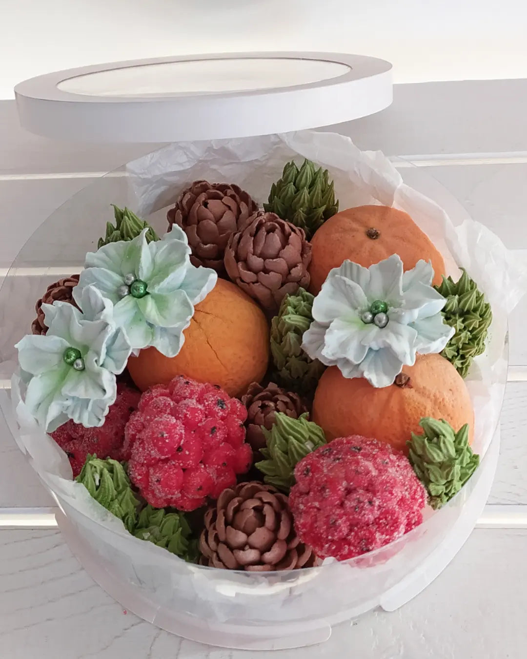 Box okrągły świąteczny 20cm