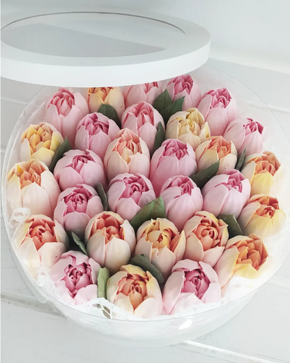 Box okrągły (tulipany) 25cm