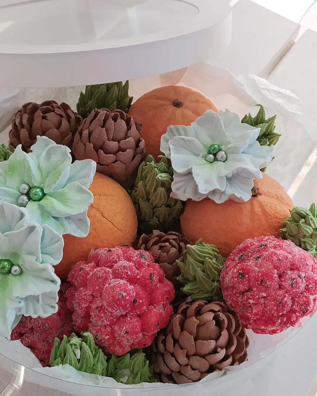 Box okrągły świąteczny 20cm