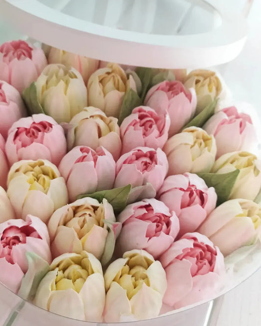 Box okrągły (tulipany) 25cm